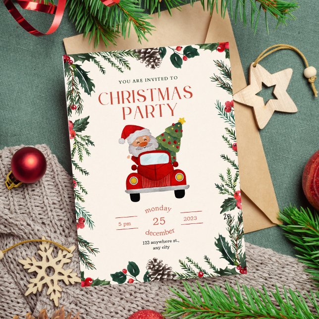 Santa xmas Dinner Party Christmas Jingle and Mingl Invitation (Creator Uploaded)