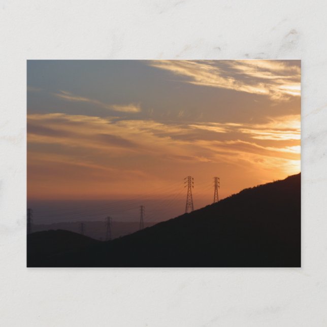 Santa Ynez Mountain Sunset Postcard (Front)