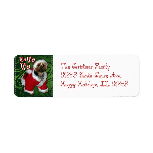 Santa Yorkie Address Label (Front)