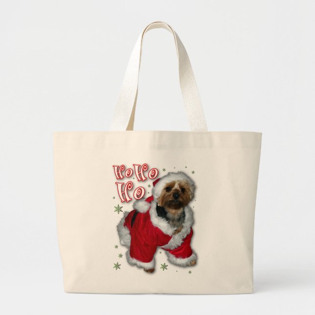 Santa Yorkie Tote Bag (Front)