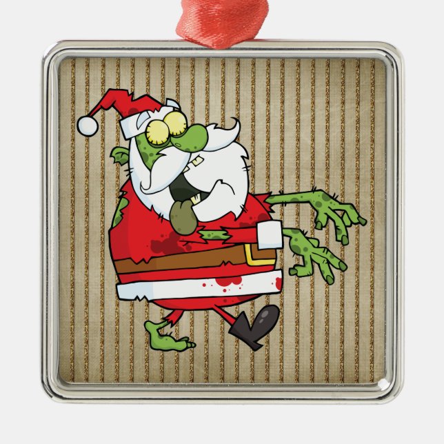 Santa Zombie Metal Ornament (Front)