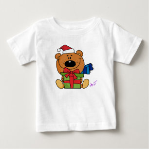 SantaBear w/Present Toddler Long Flowy Sleeves Tee