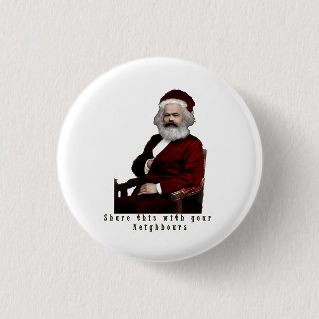 SantaKarl MarXmas 1 Inch Round Button (Front)