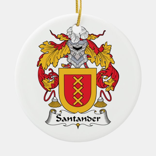 Santander Family Crest Ceramic Ornament (Front)