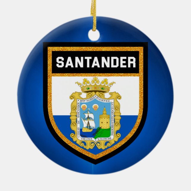Santander Flag Ceramic Ornament (Back)