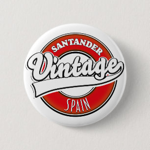 Santander Spain vintage style logo 2 Inch Round Button