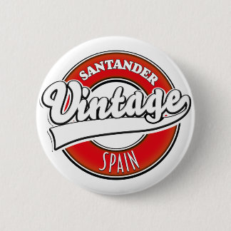 Santander Spain vintage style logo 2 Inch Round Button
