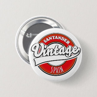 Santander Spain vintage style logo 2 Inch Round Button