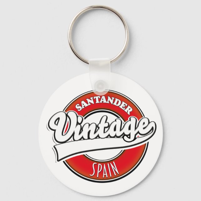 Santander Spain vintage style logo Keychain (Front)