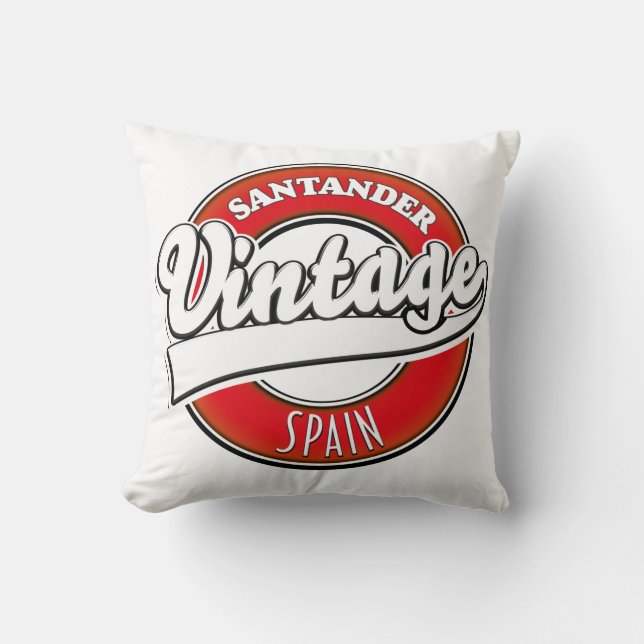 Santander Spain vintage style logo Throw Pillow (Front)