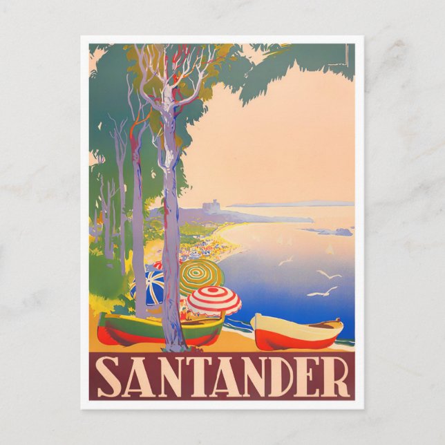 Santander Spain vintage travel Postcard (Front)