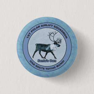Santa's 1st Polar Airlift Sqdn - Subdued 1 Inch Round Button