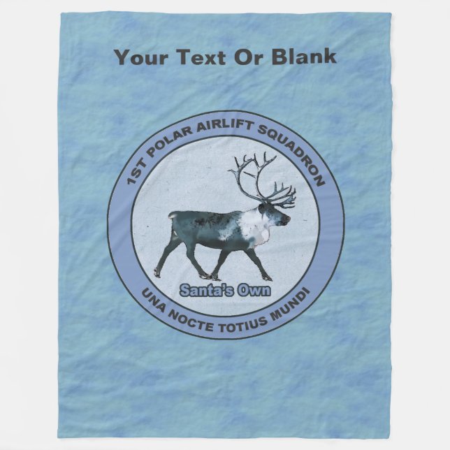 Santa's 1st Polar Airlift Sqdn - Subdued Fleece Blanket (Front)