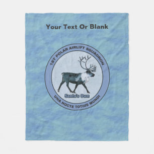 Santa's 1st Polar Airlift Sqdn - Subdued Fleece Blanket