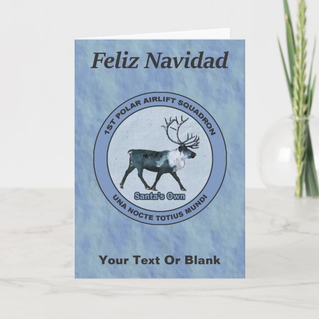 Santa's 1st Polar Airlift Sqdn - Subdued Holiday Card (Front)