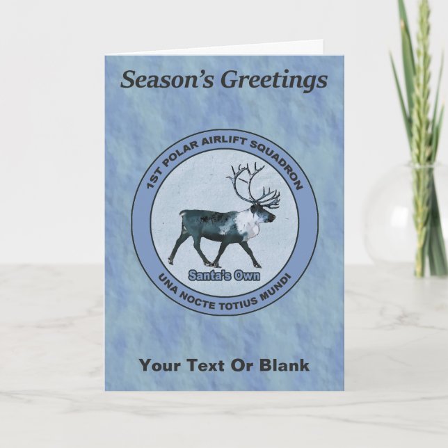 Santa's 1st Polar Airlift Sqdn - Subdued Holiday Card (Front)