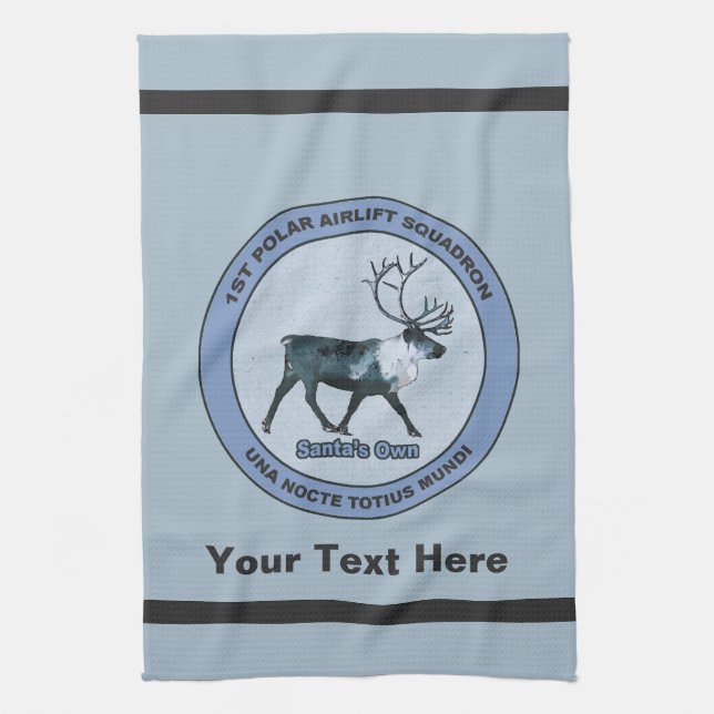 Santa's 1st Polar Airlift Sqdn - Subdued Kitchen Towel (Vertical)