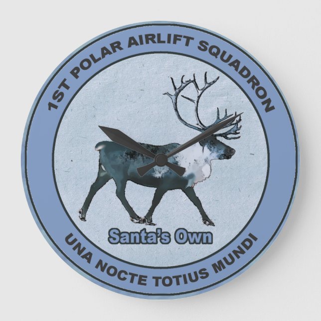 Santa's 1st Polar Airlift Sqdn - Subdued Large Clock (Front)