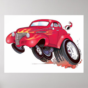 Santa's 39 Chevy poster
