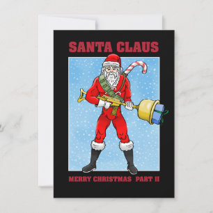 Santa's Action Time Holiday Card