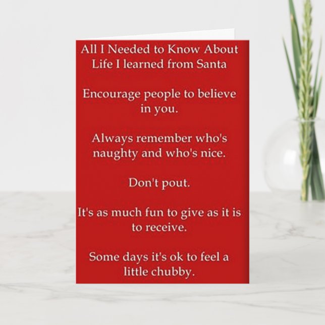 SANTA'S ADULT ADVICE AND MY LOVE AT CHRISTMAS HOLIDAY CARD (Front)