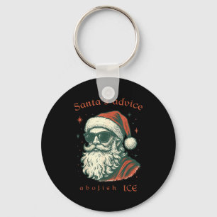 Santa's Advice Abolish Ice Christmas Immigration A Keychain