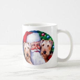 Santa's Airedale Terriers at Christmas Coffee Mug