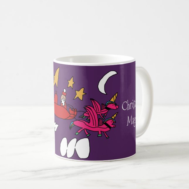 Santa's Alicorn Sleigh Coffee Mug (Front Right)