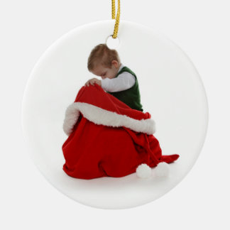 Santa's Bag Ceramic Ornament