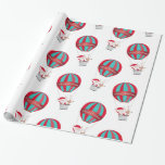 Santa's Balloon Ride Merry Christmas Wrapping Paper<br><div class="desc">Santa and one of his reindeer take a hot air balloon ride to wish all a Merry Christmas. This design is a repeating tiled pattern that may be enlarged or reduced by selecting "customize it" and choosing the "plus" or "minus" function to shrink or enlarge the pattern on this wrapping...</div>