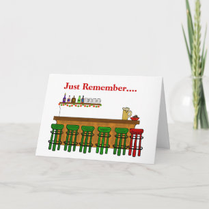 Santa's Bar Stool Funny Christmas Card