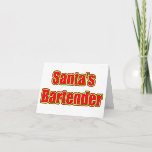 Santa's Bartender Holiday Card