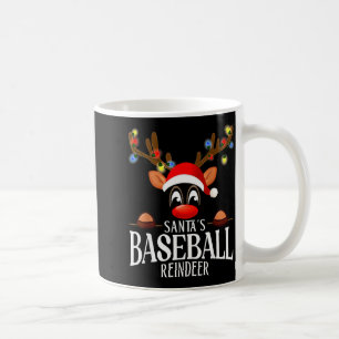 Santa's Baseball Reindeer Funny Xmas Matching Pjs Coffee Mug