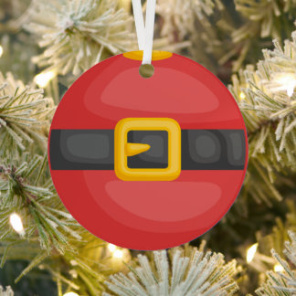 Santa's belly christmas metal ornament