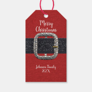 Santa's Belt Merry Christmas Gift Tag