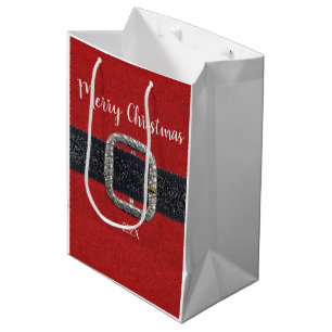 Santa's Belt Merry Christmas Medium Gift Bag