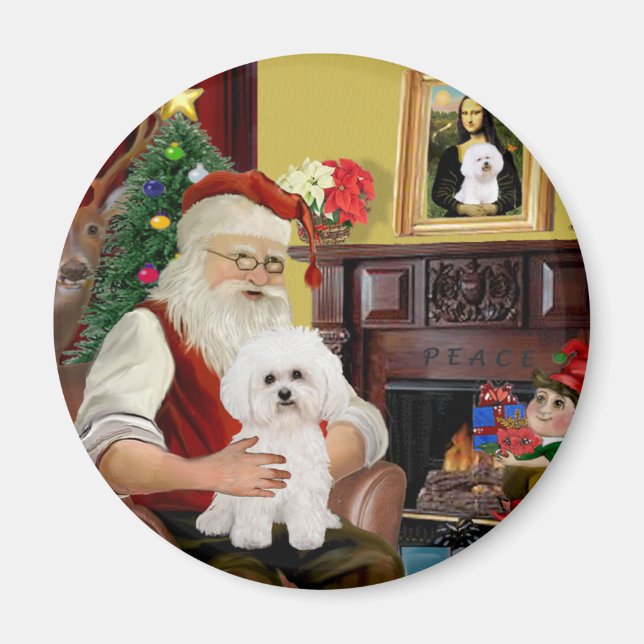 Santa's Bichon Frise #2 Magnet (Front)