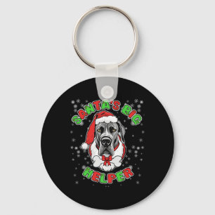 Santa's Big Helper Great Dane Dog Lover Christmas  Keychain