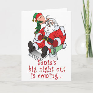 Santa's Big Night Out Holiday Card