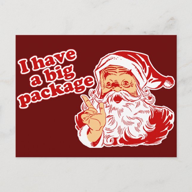 Santas Big Package Holiday Postcard (Front)
