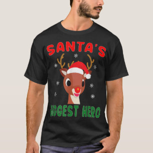 Santa's Biggest Hero Rudolph Red Nosed Reindeer Ki T-Shirt