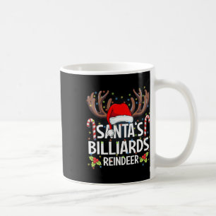 Santa's Billiards Reindeer Christmas Pajama Coffee Mug