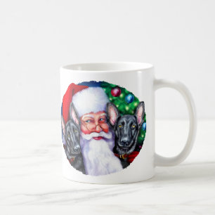 Santa's Black German Sheperd Dogs Coffee Mug