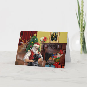 Santa's Black Labrador Holiday Card