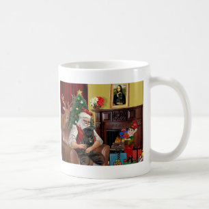 Santa's Black Pug Coffee Mug