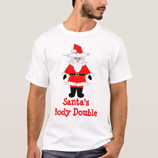 Santa's Body Double Christmas T Shirt (Front)
