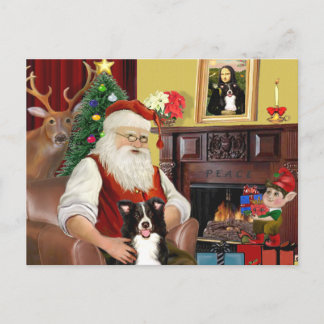 Santa's Border Collie Holiday Postcard
