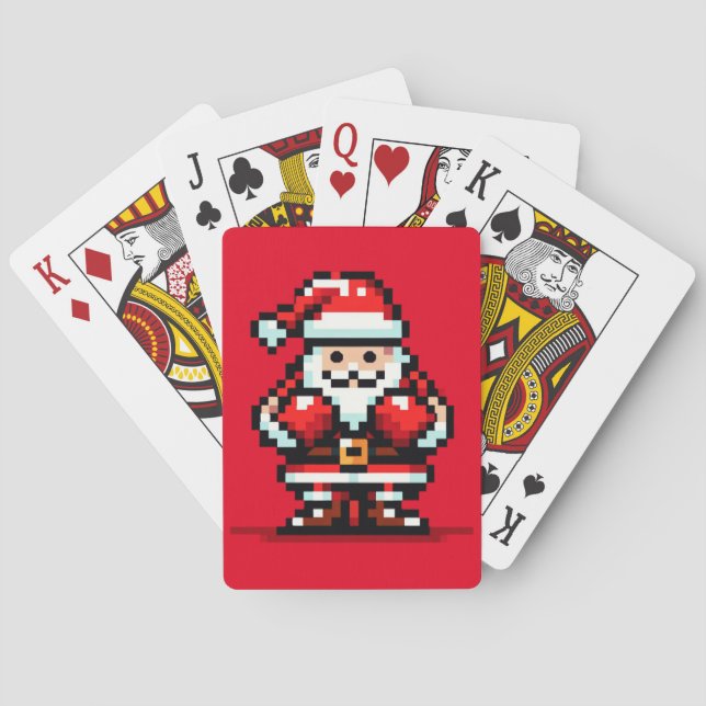 Santa's Boxing Match - Holiday Showdown Playing Cards (Back)