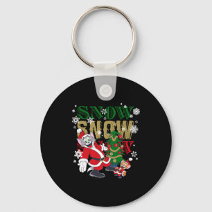 Santas By The Tree _1 Keychain
