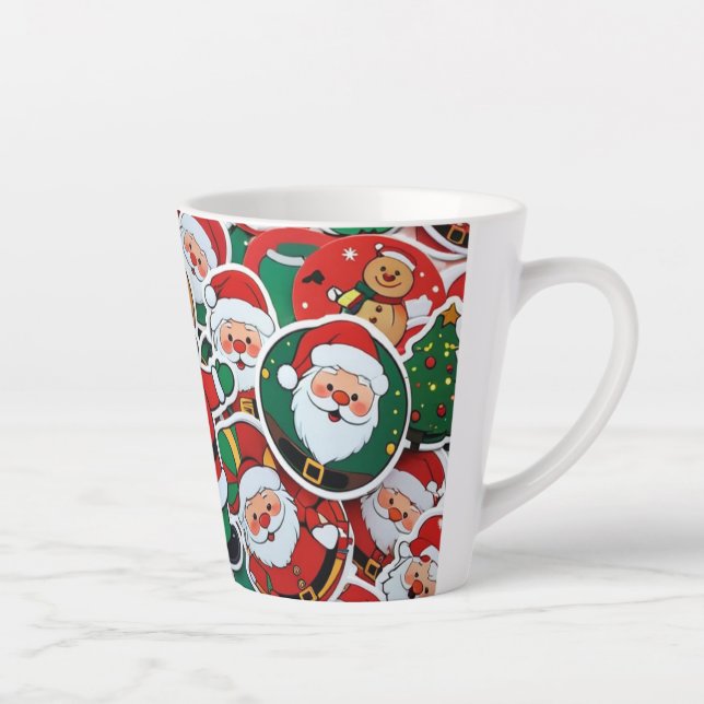 Santa's Cheerful Lette - Perfect for Holiday Sips! Latte Mug (Right)
